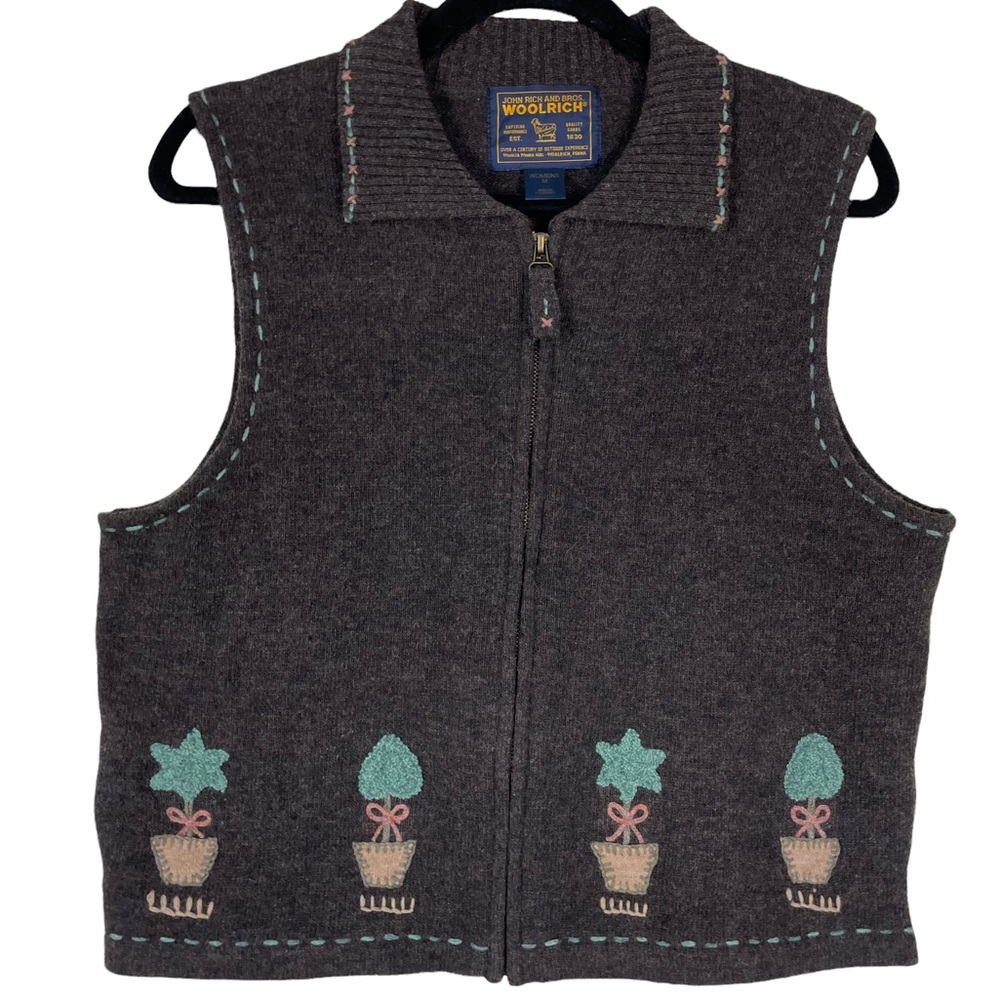 Woolrich Succulent Cottage-core Boho Lambswool Topiary Tree Plant Arbor Sweater